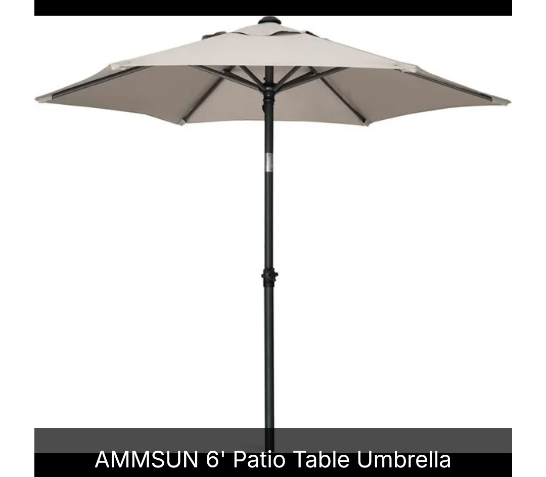 New AMMSUN 6ft Patio Umbrella – Color Tan