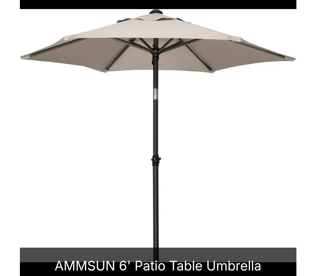 New AMMSUN 6ft Patio Umbrella – Color Tan thumbnail