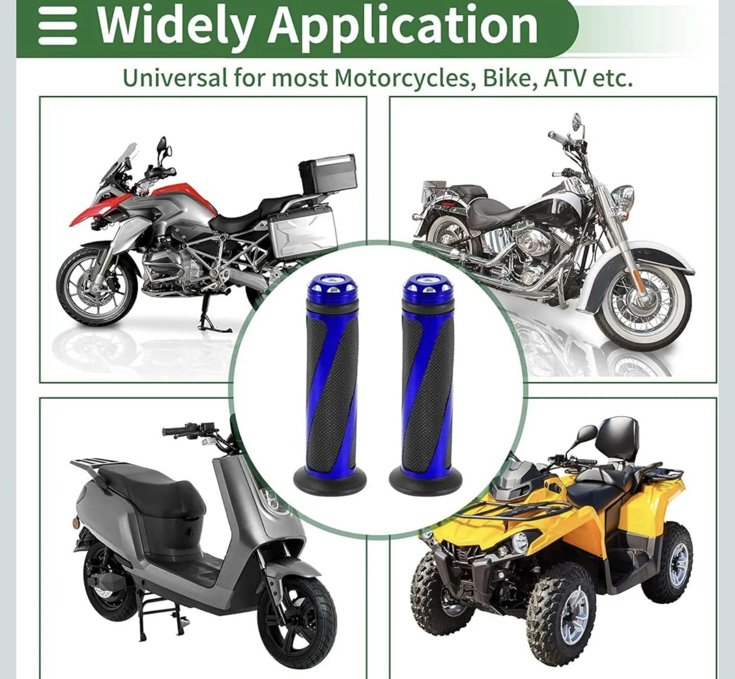 Blue Motorcycle Handlebar Grips - Non-slip Design image indicator(6)