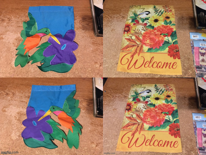 Lot of 9 Garden Flags rainbow butterfly birds flowers - photo 3