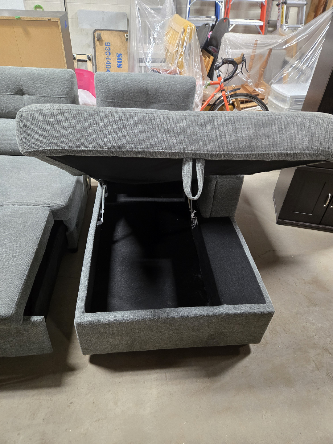 Grey Sectional Sofa with Storage - photo 2