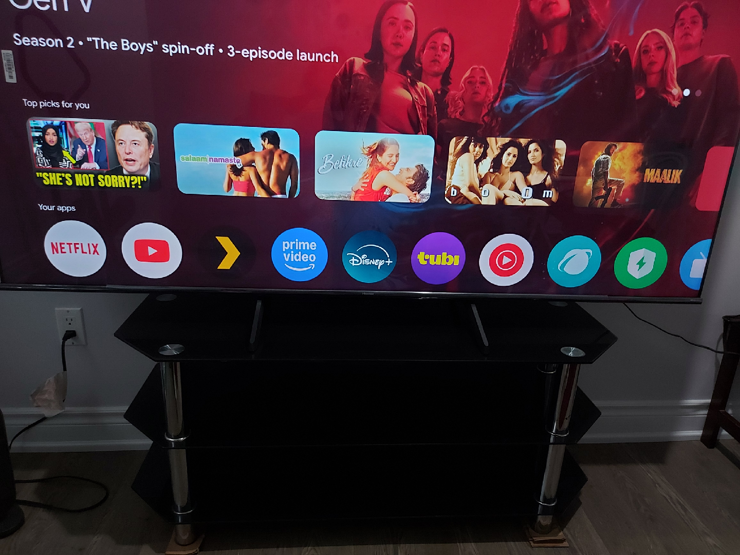 Black Glass TV Stand - photo 3
