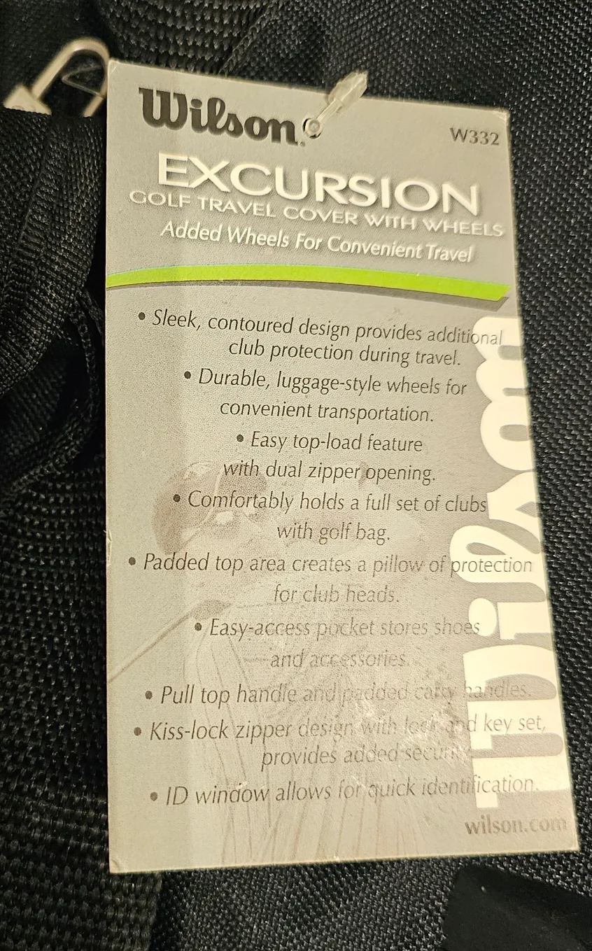 Wilson Excursion Golf Travel Cover with Wheels - Black image indicator(4)