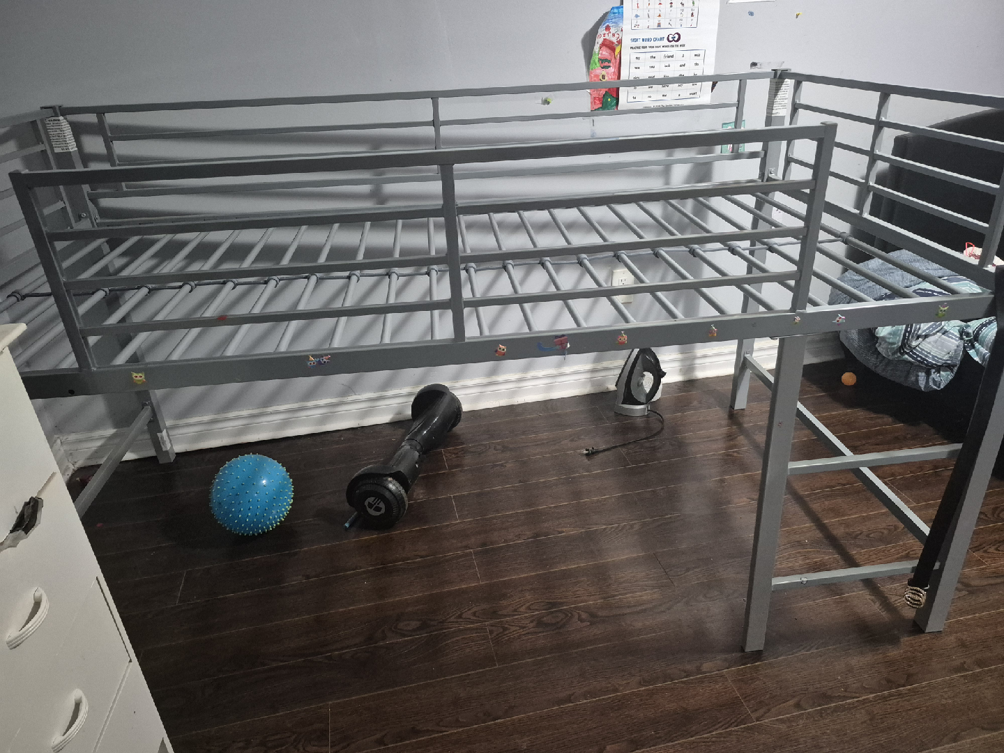Grey Metal Loft Bed Frame - photo 3