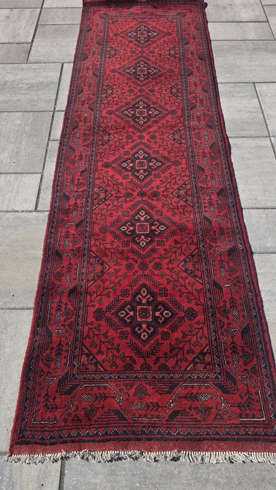 Red Patterned Hallway Runner Rug