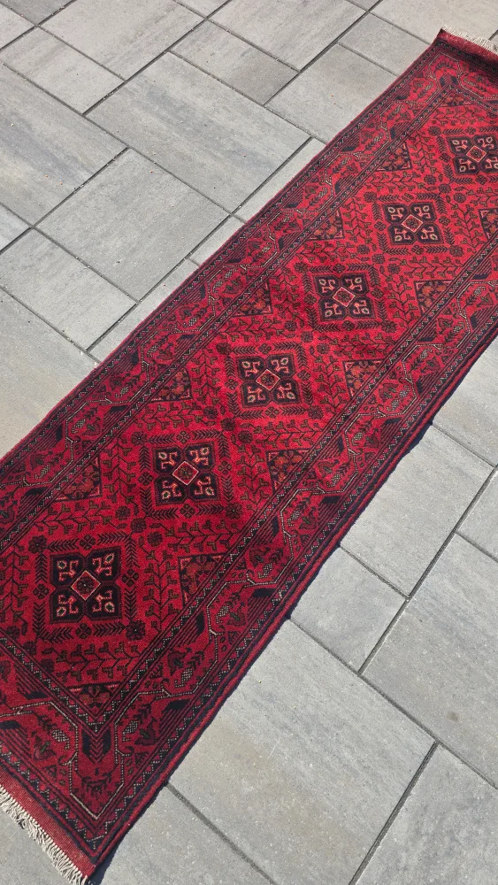 Red Patterned Hallway Runner Rug image indicator(5)