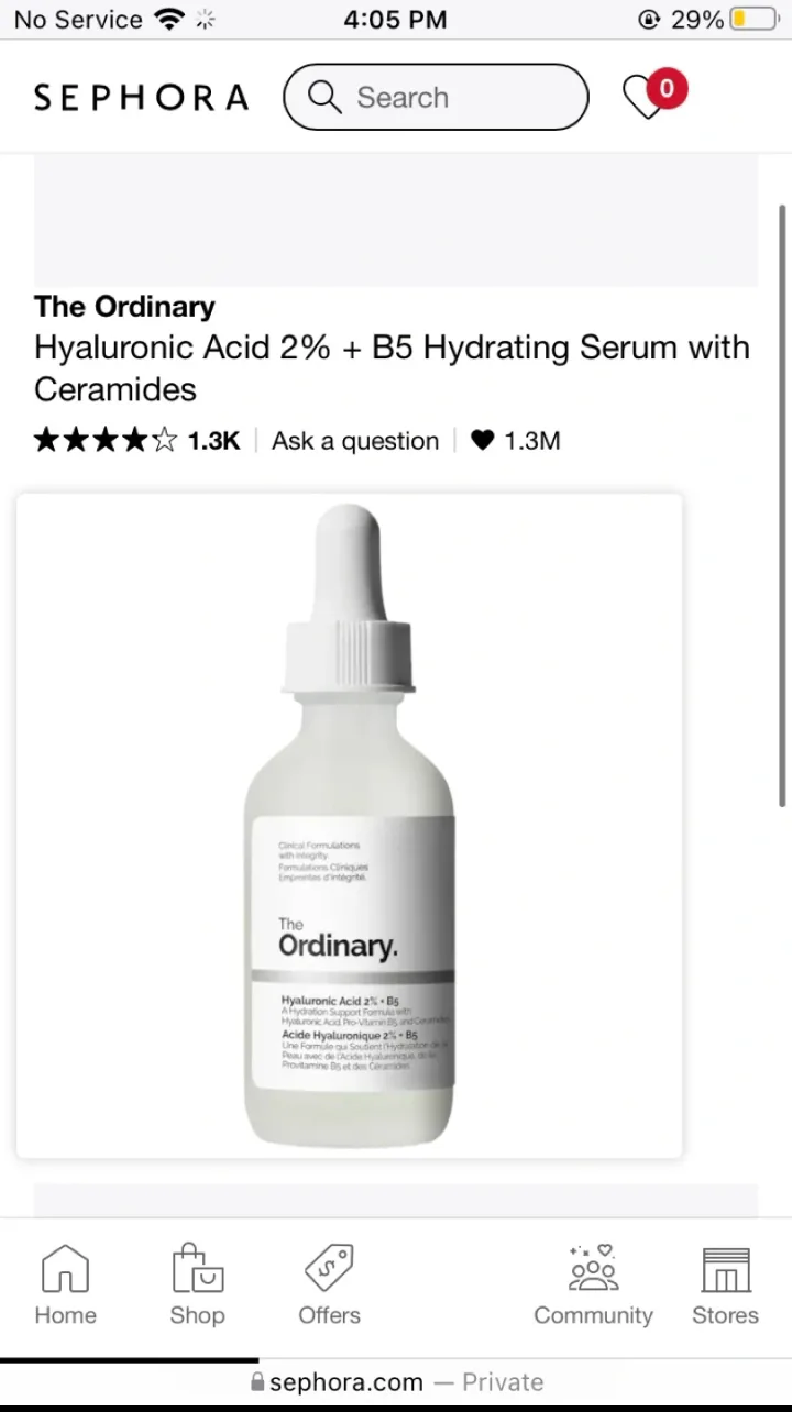 The Ordinary Hyaluronic Acid 2% + B5 Serum thumbnail