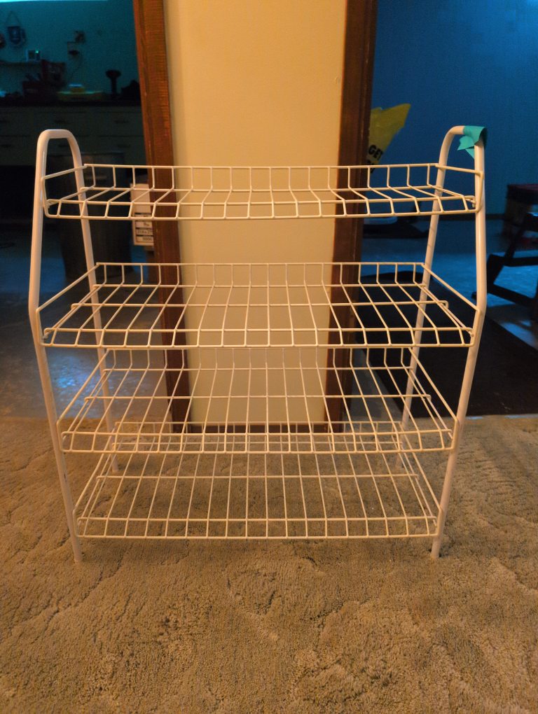 White Wire Shoe Rack - 4 Tier, Free