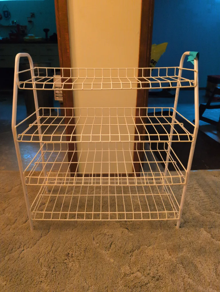 White Wire Shoe Rack - 4 Tier, Free thumbnail