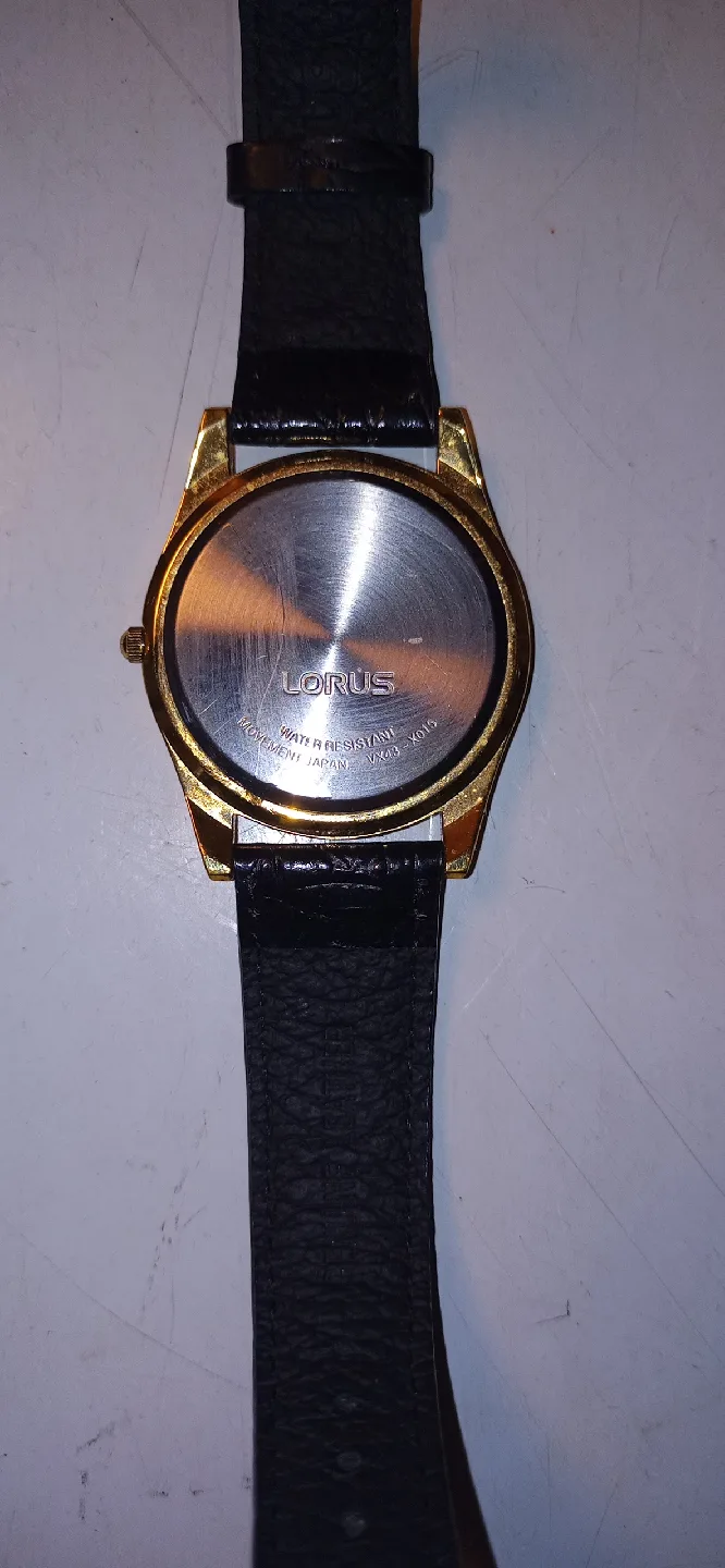 Lorus Gold Tone Watch with Black Leather Band image indicator(3)
