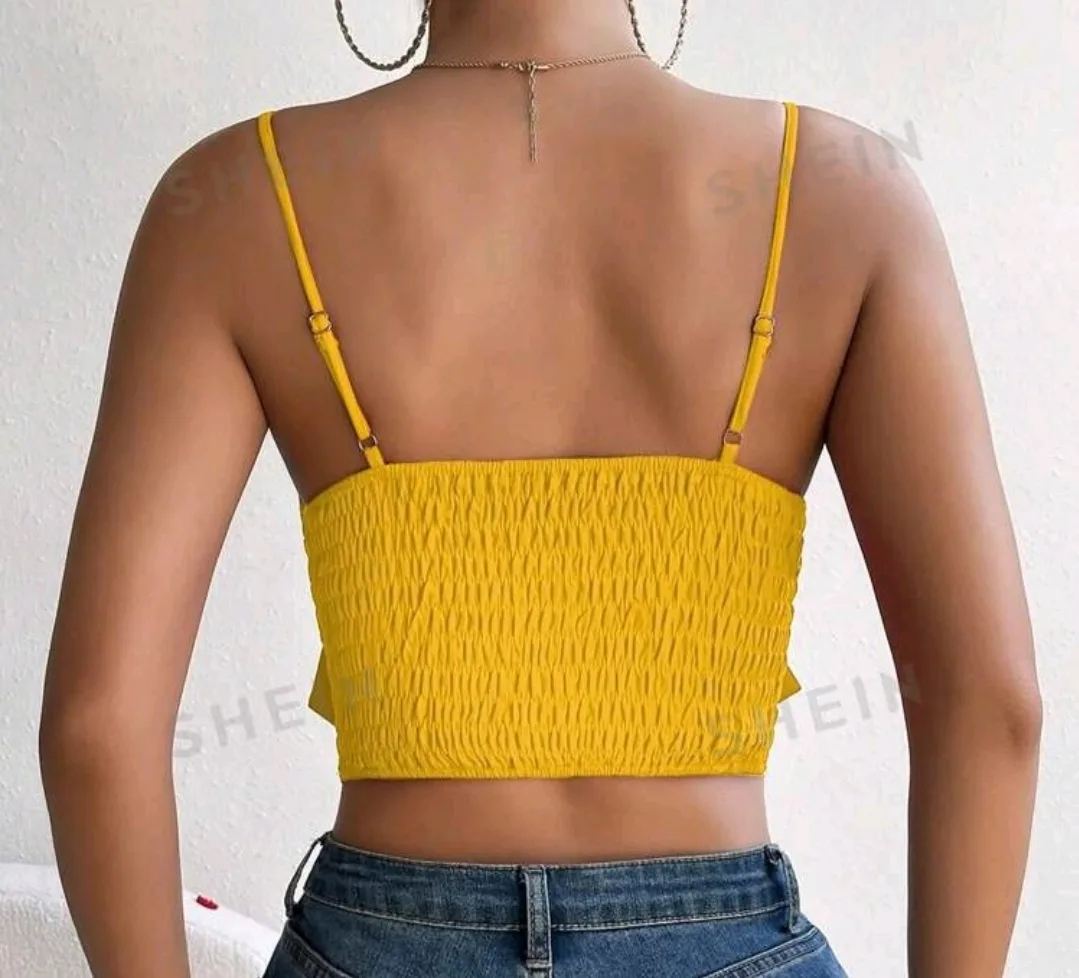 New Yellow Bow Crop Top image indicator(2)