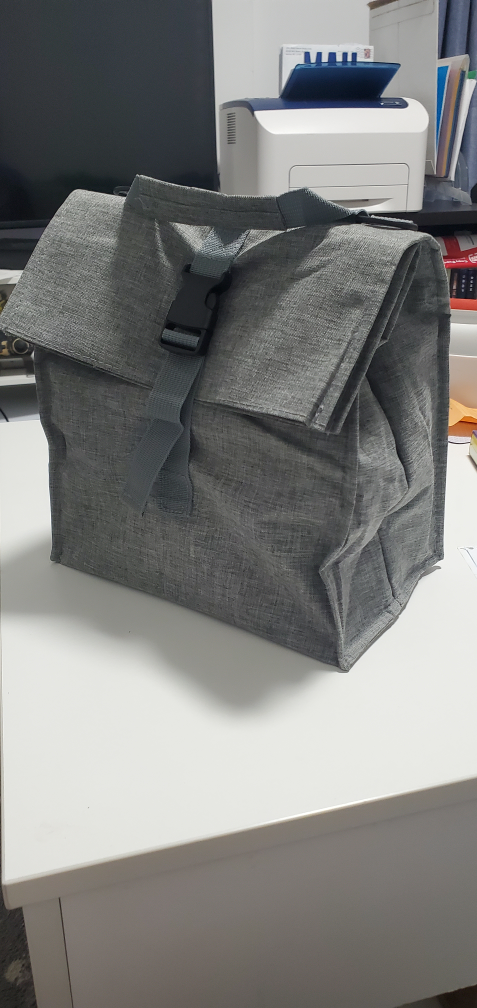 Gray Insulated Lunch Bag Tote