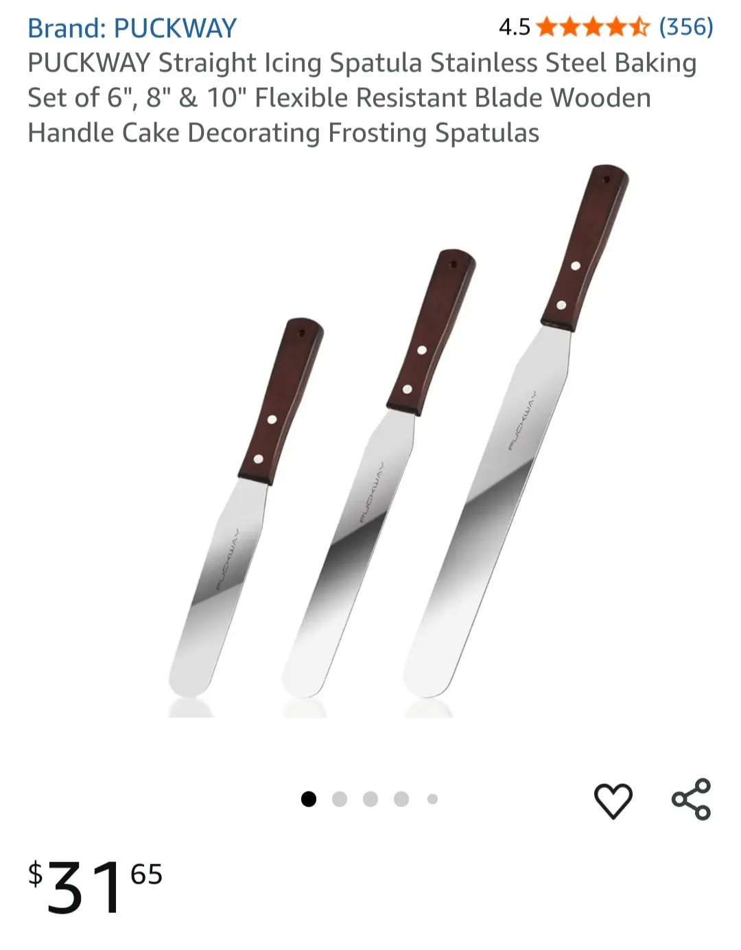 PUCKWAY Icing Spatula Set - Stainless Steel, New thumbnail