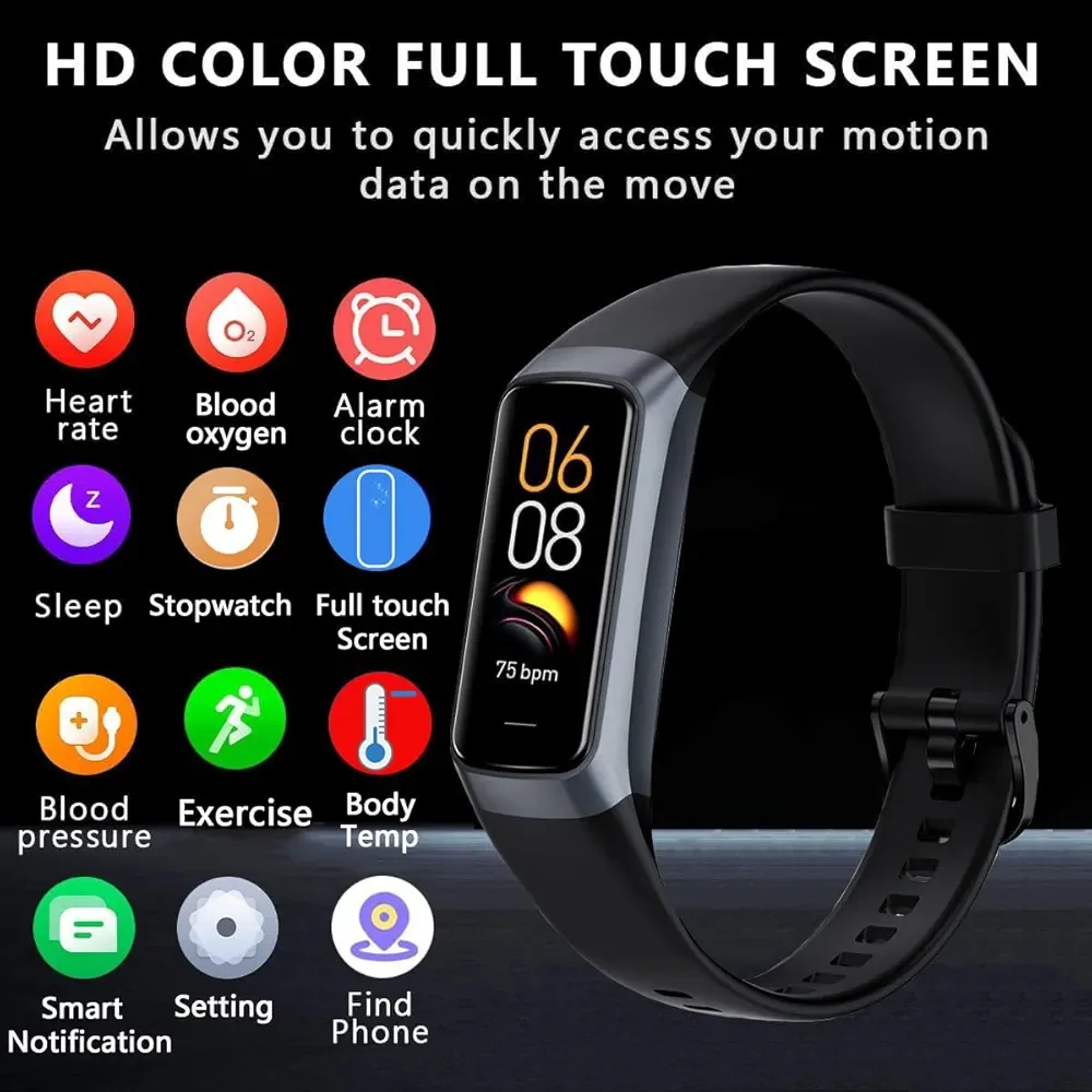 Fitness Tracker - Full Touch Screen, Waterproof image indicator(2)
