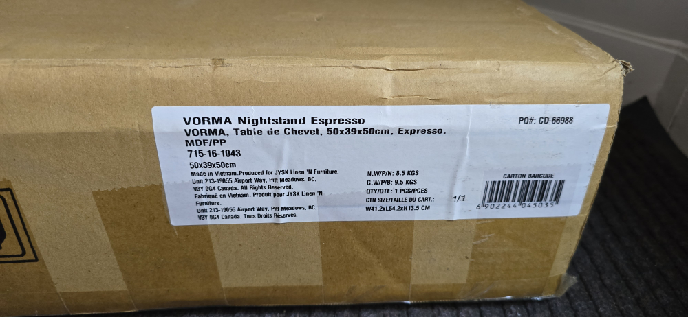 Vorma Nightstand Espresso (New in Box) - photo 2