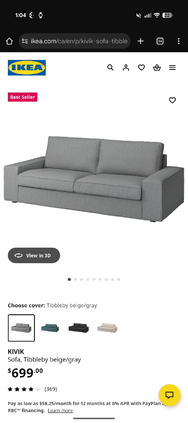 3 Seater IKEA Kivik Sofa image indicator(2)