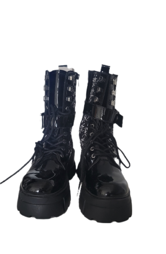 Black Platform Combat Boots Aldos - photo 3