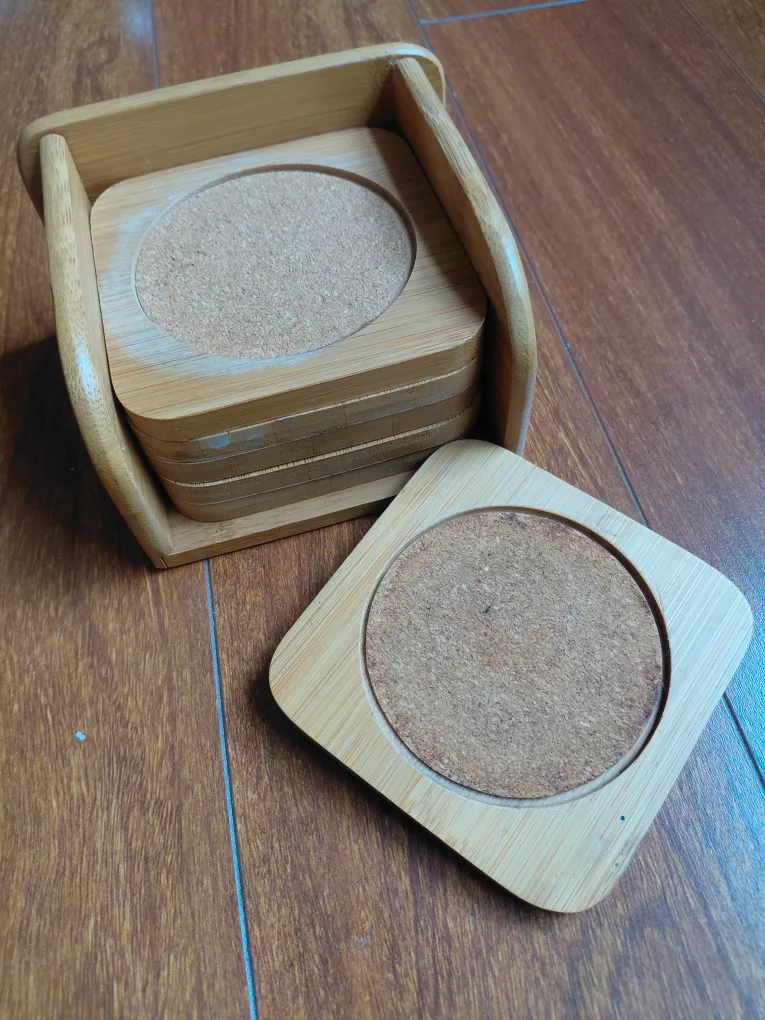 FREE! Bamboo & Cork Coaster Set with Holder thumbnail