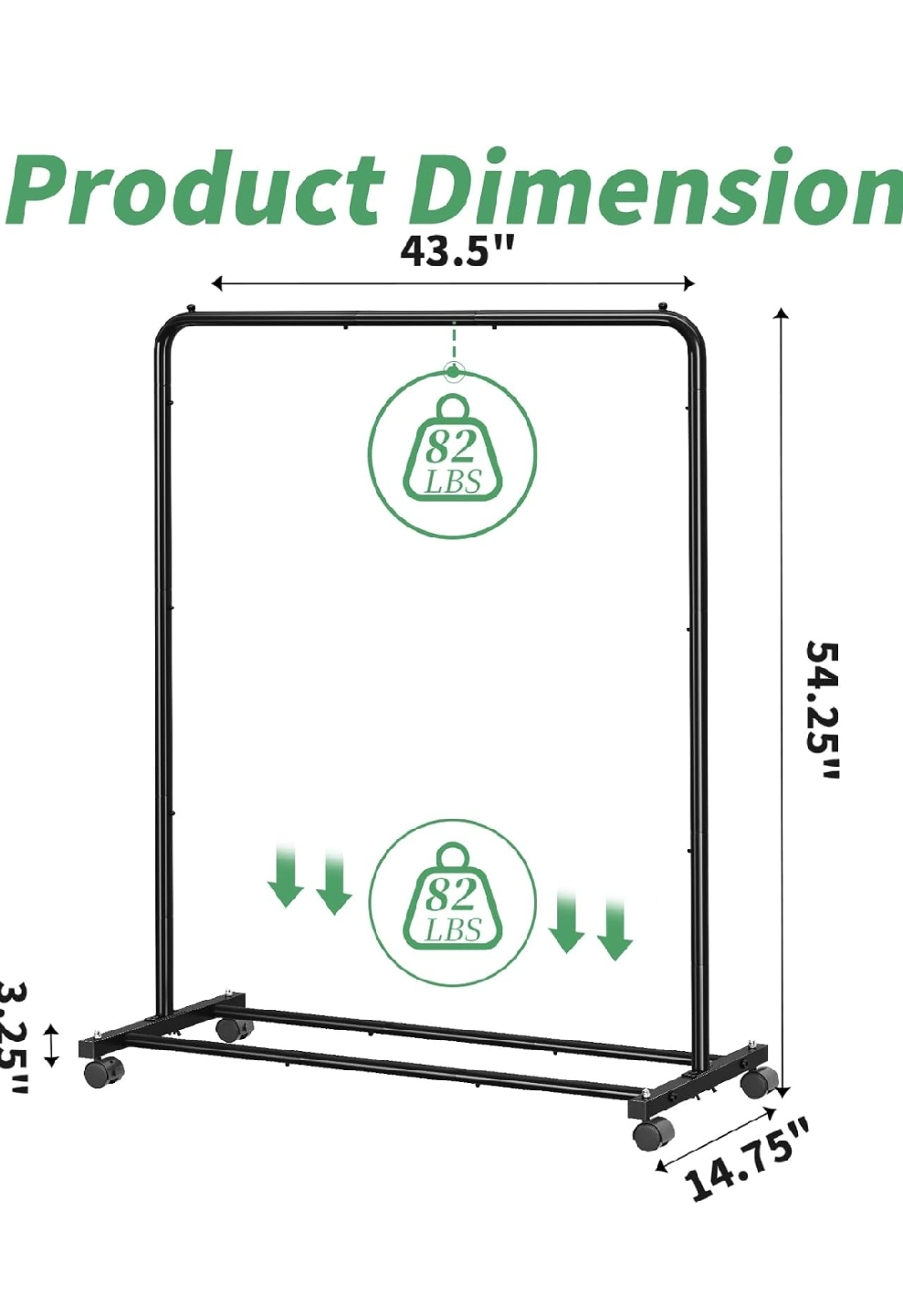 Rolling Clothes Rack - Heavy Duty