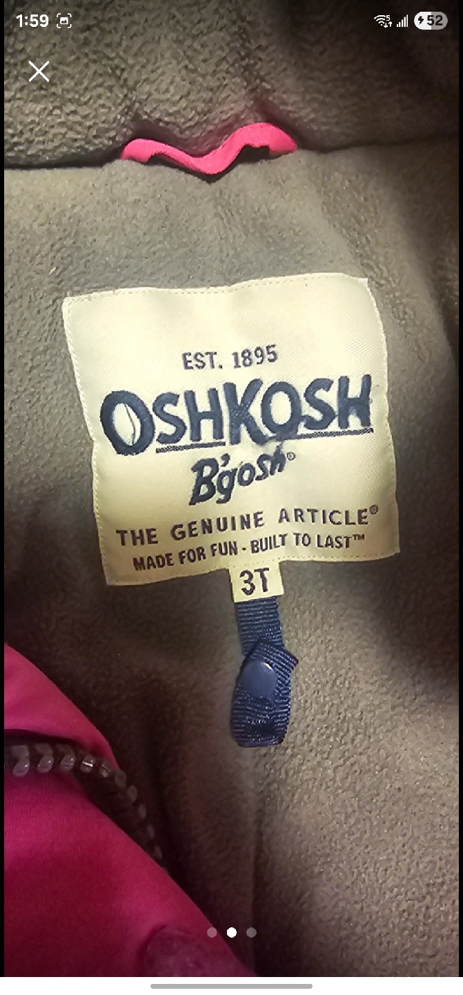 OshKosh B'gosh Pink Winter Coat - Size 3T - photo 2