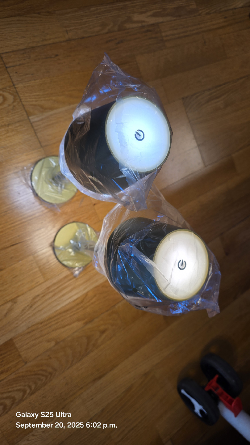 New IMQSQIK 2-Pack Cordless LED Table Lamps - Gold