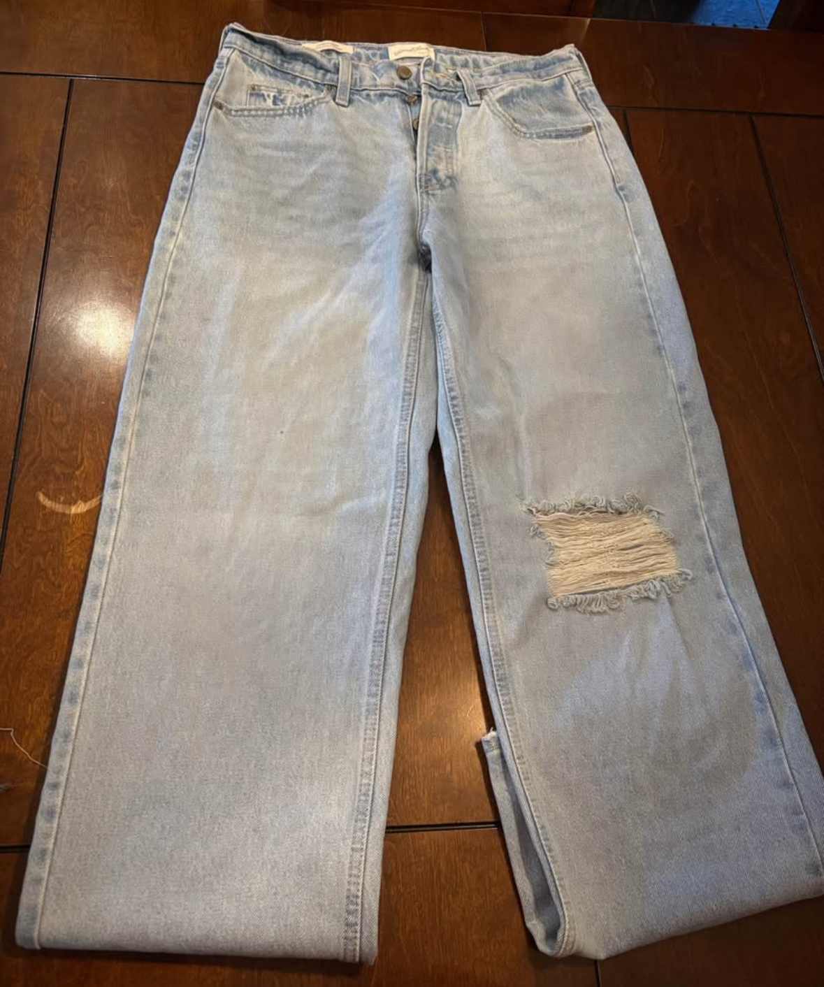 Vintage Thread Distressed Wide Leg Jeans Size 6R
