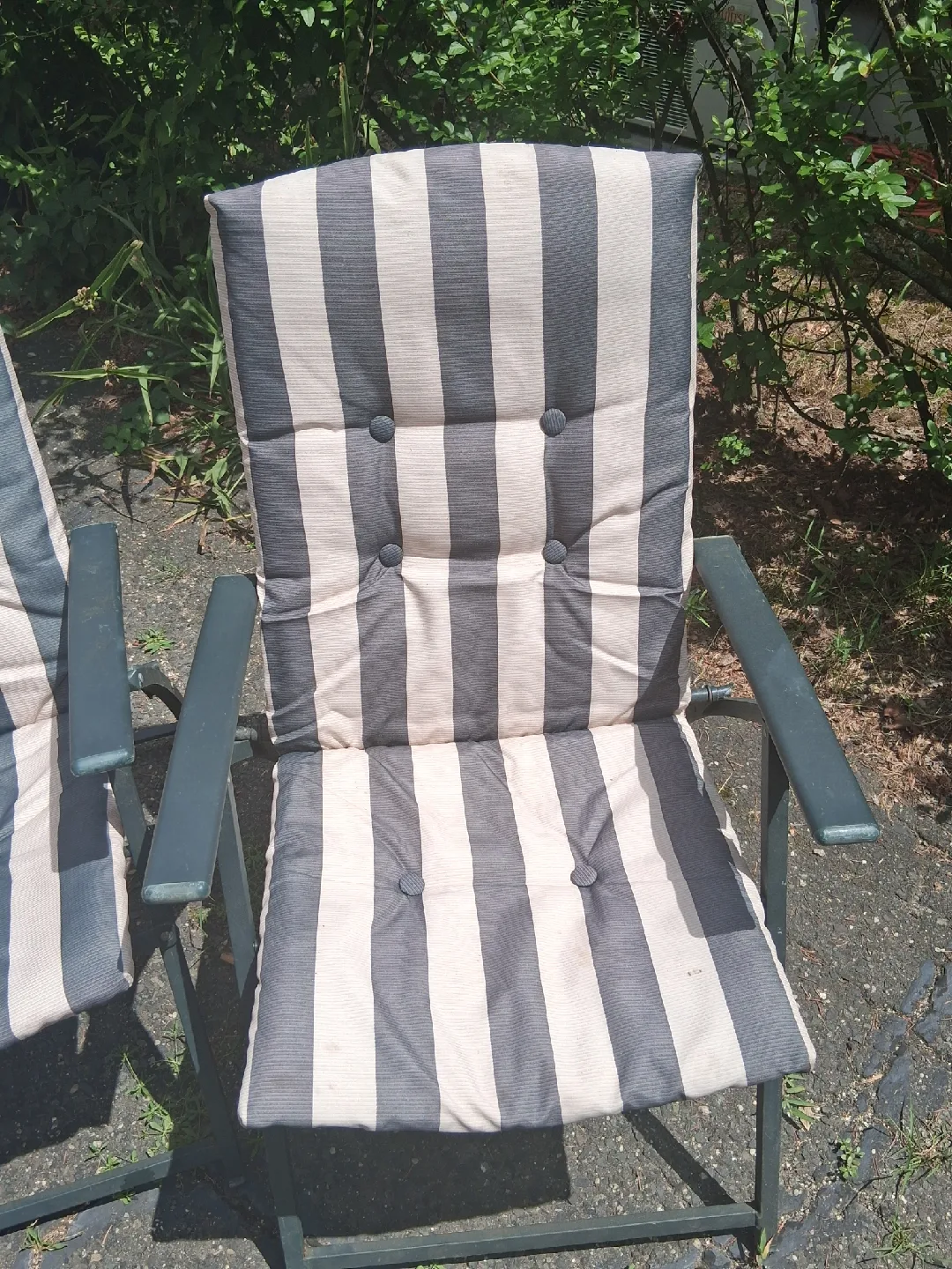 3 Striped Outdoor Eastfold Patio Chairs image indicator(4)