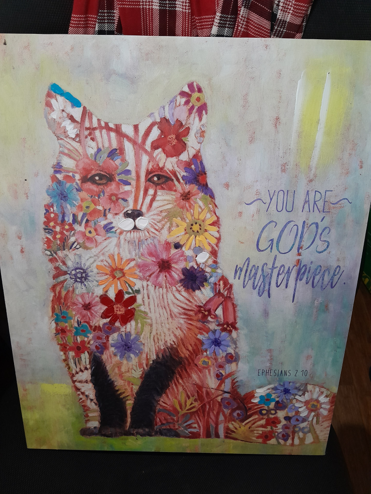 Floral Fox Canvas Wall Art