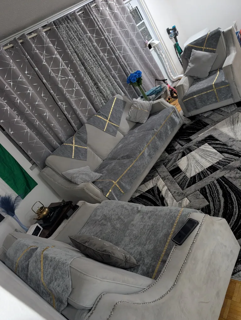 Home Decor Items: Rug, Curtains, and Coffee Table image indicator(10)