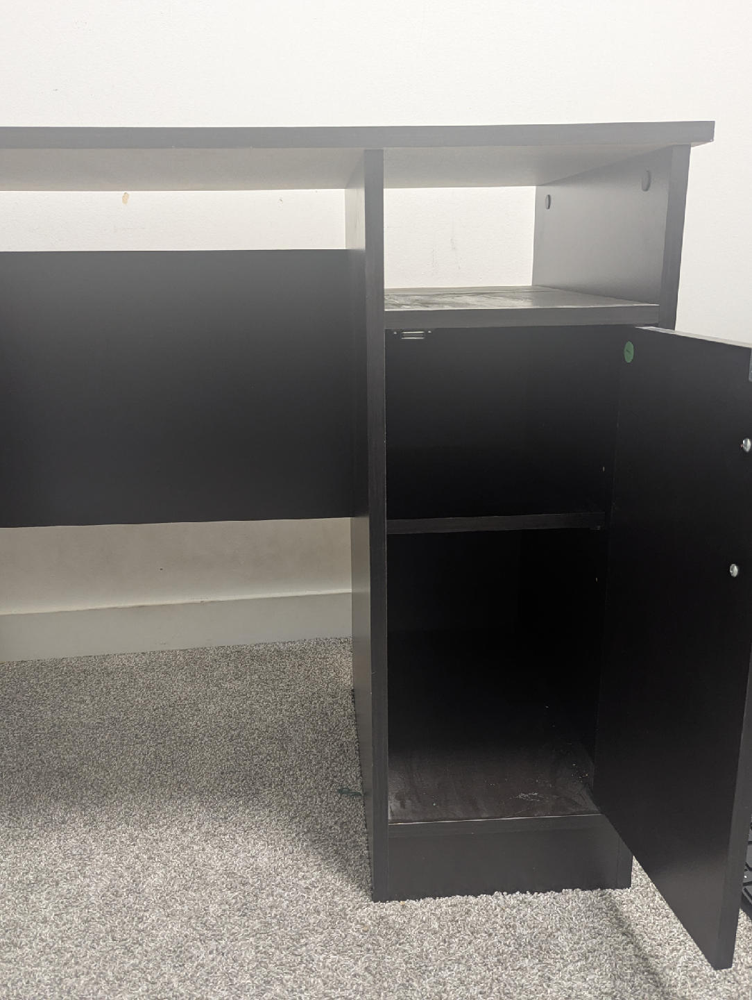 Small Black Desk with Cabinet - photo 4