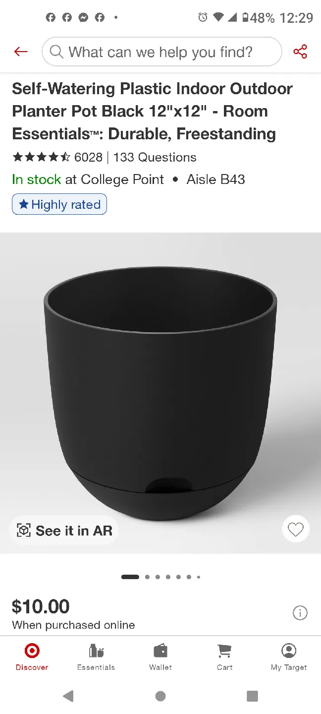 12" Black Planter with 12" Plant Caddy and Terracotta Spikes 🥕 image indicator(10)