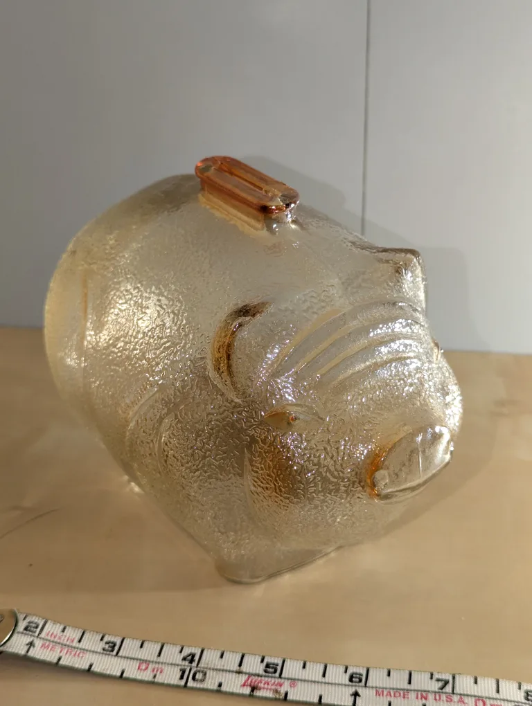 Vintage Iridescent Anchor Hawking Glass Piggy Bank image indicator(6)
