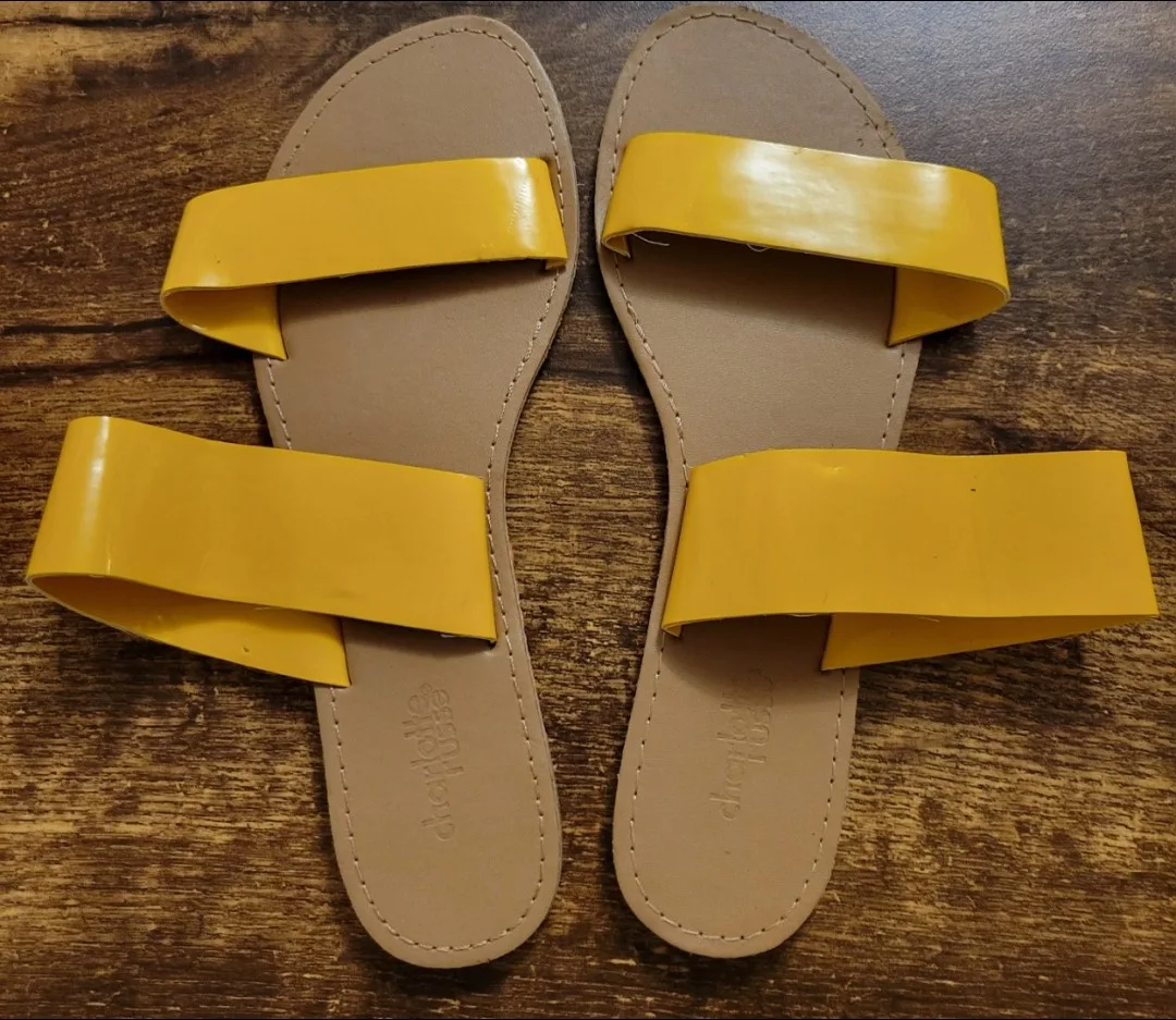 Charlotte Russe Women's Summer Sandals - Red, Yellow, White thumbnail