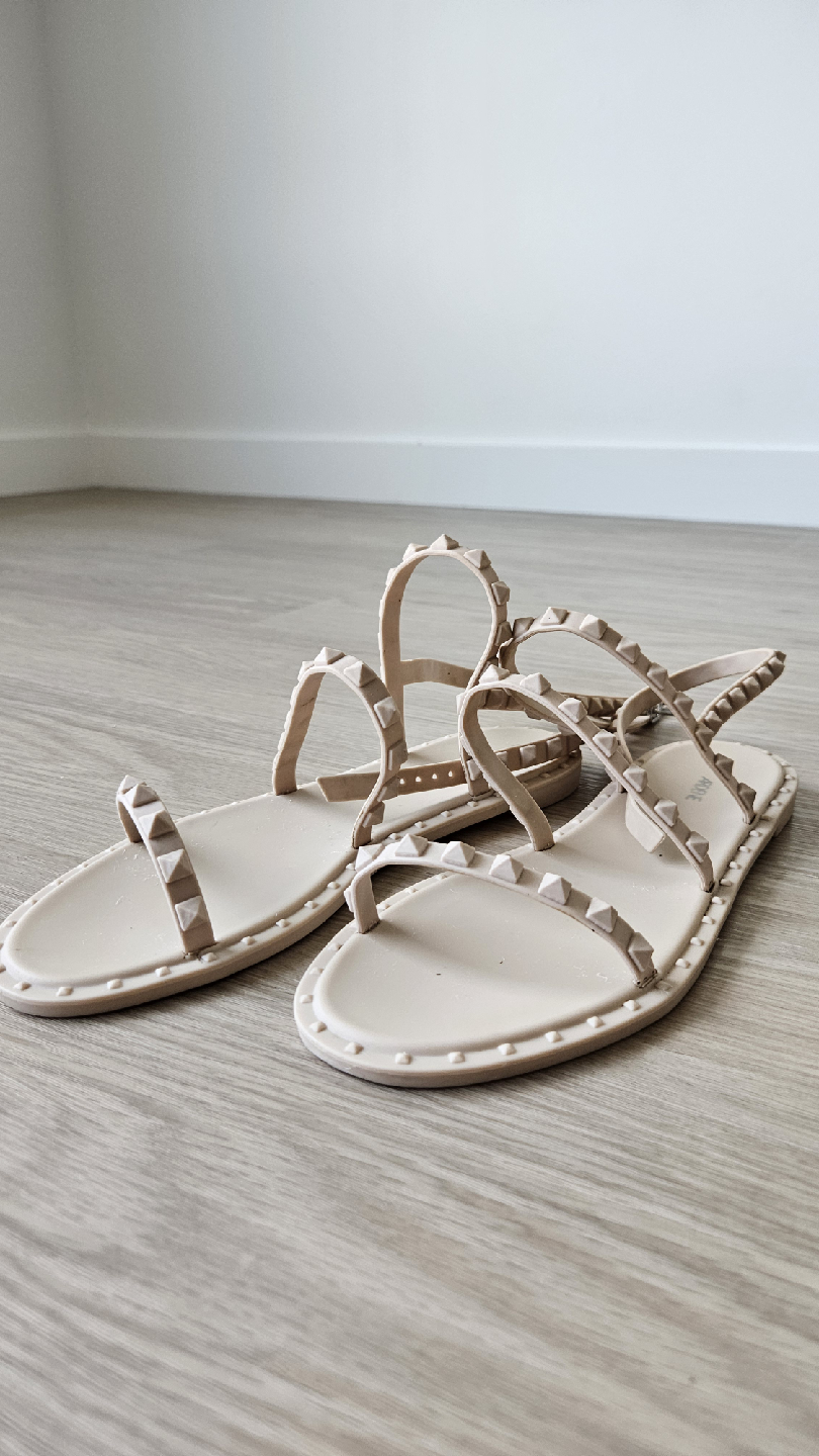 Ardene Beige Studded Gladiator Sandals