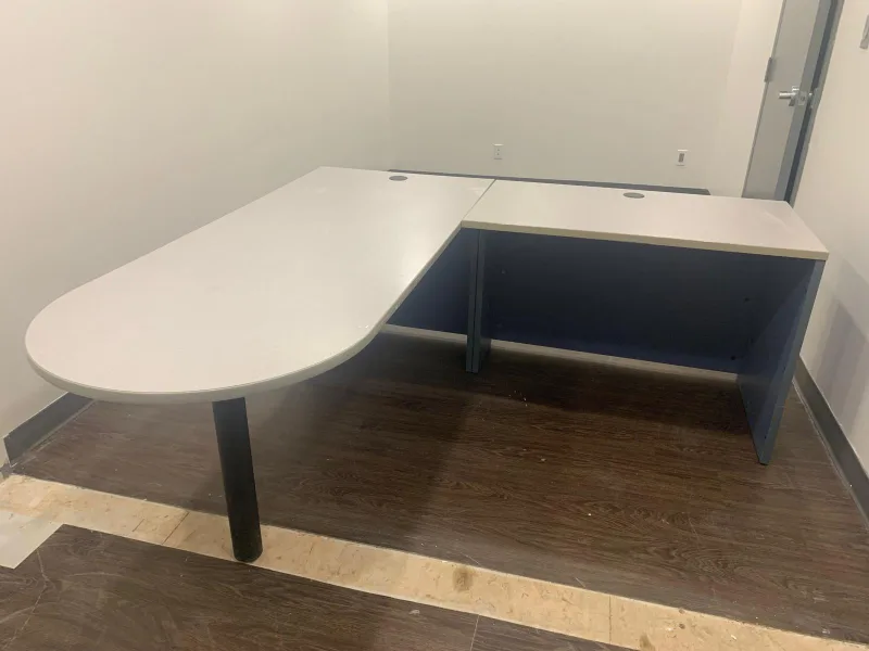 L-Shaped Office Desk, Grey, 73x42 inches thumbnail