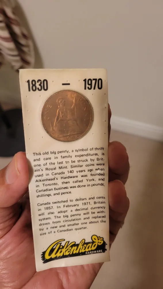 Aikenhead's Hardware 1830-1970 One Penny image indicator(2)