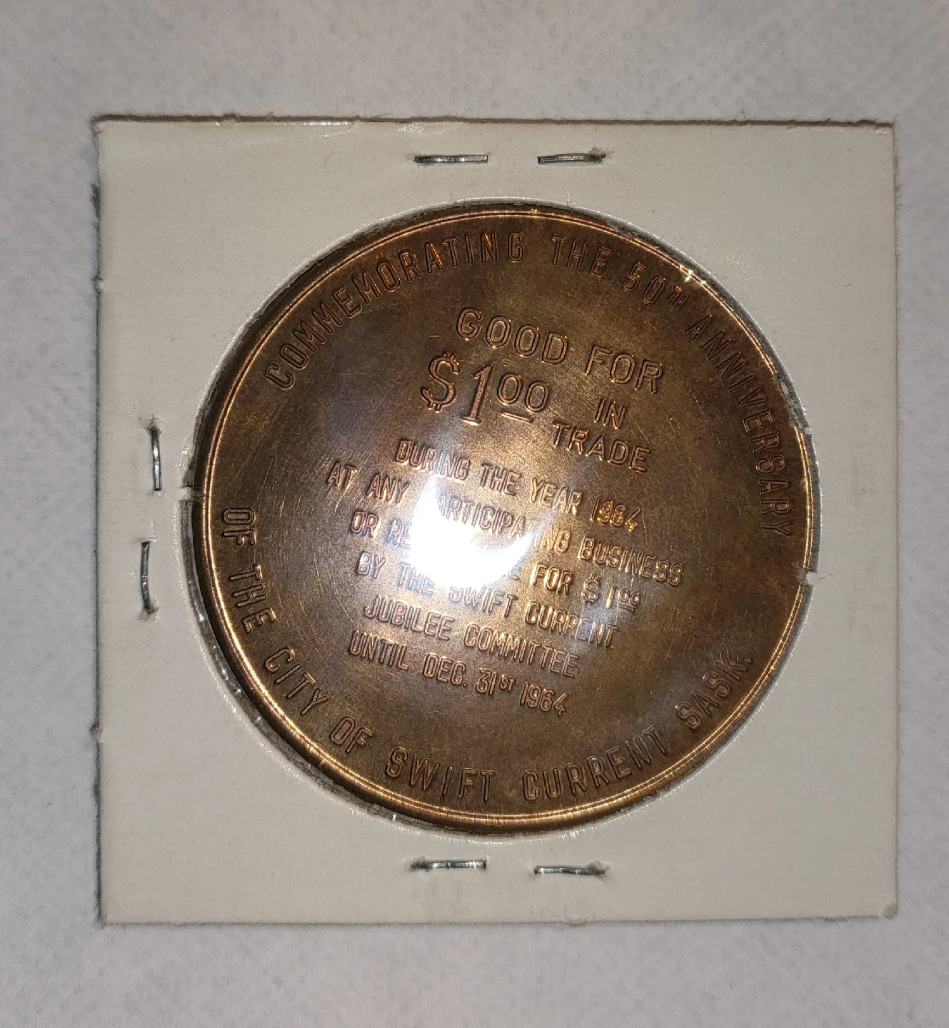 Swift Current Frontier Days 1914-1964 Commemorative Token image indicator(4)
