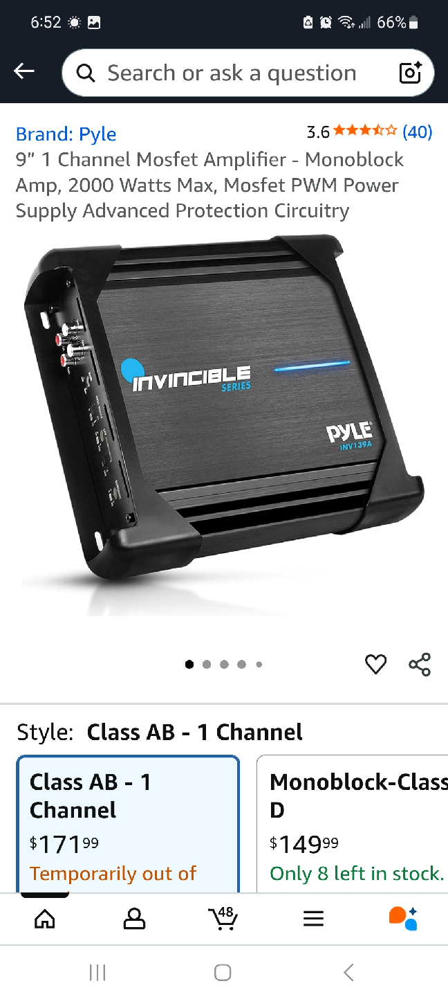 Pyle Invincible Series 2000 Watts Car Amplifier