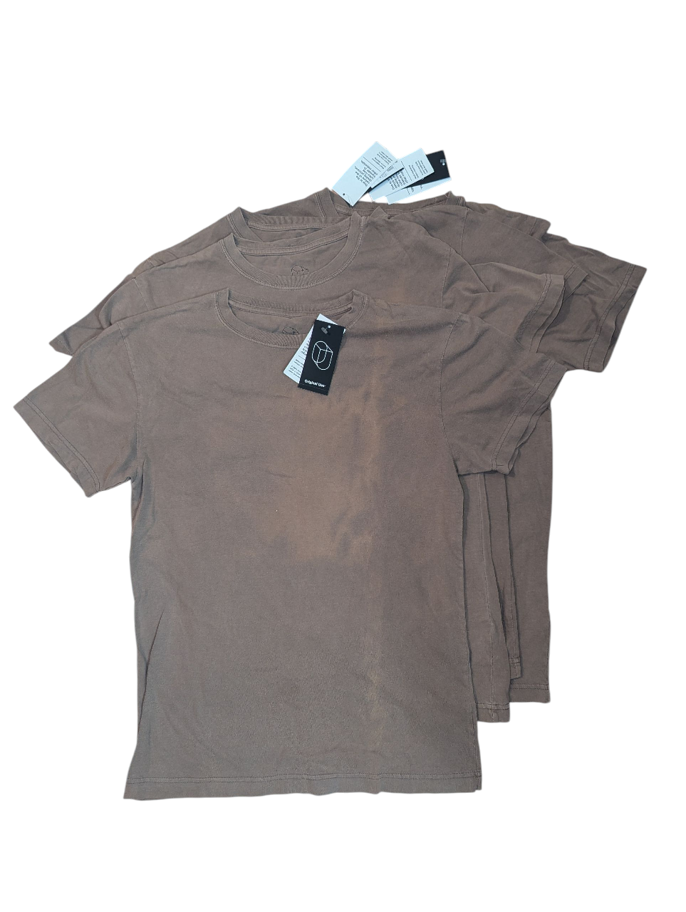 READ AD: Four BLANK XS Manchester Brown tshirts.SUN FADING $5 EA