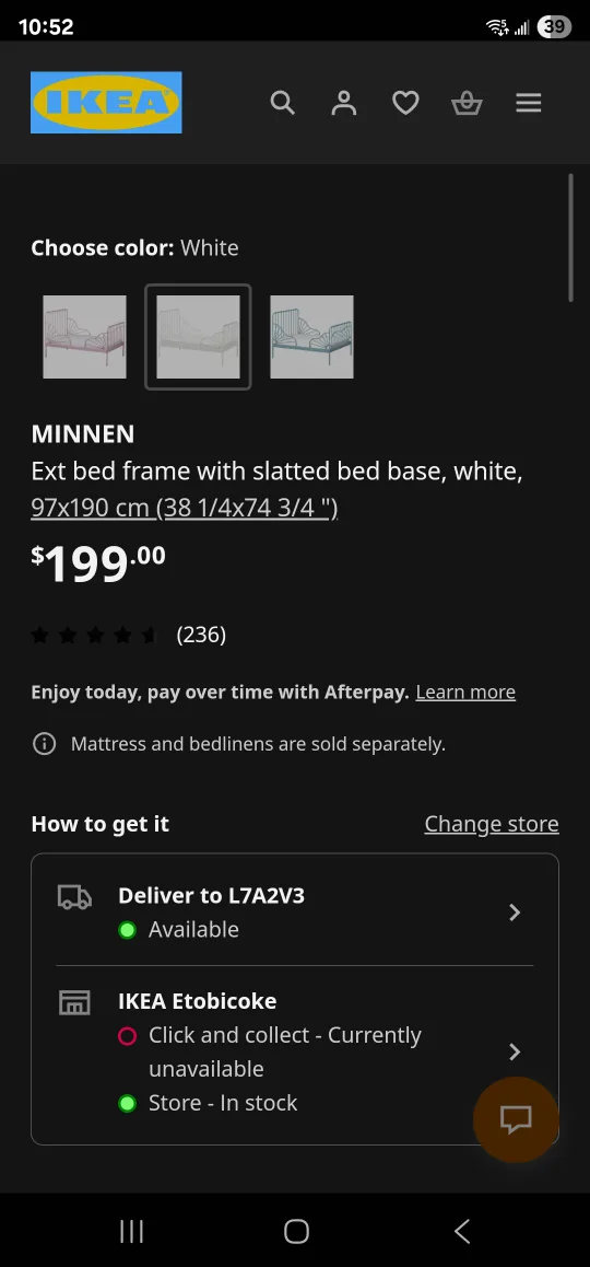 IKEA MINNEN White Extendable Bed Frame image indicator(2)