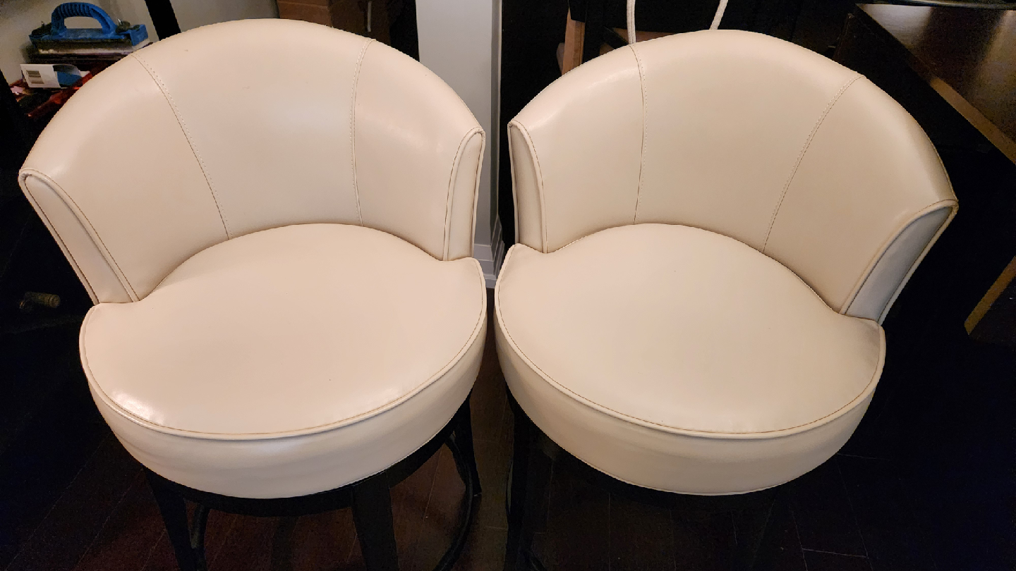 Set of 2 Cream Swivel Bar Stools - photo 3