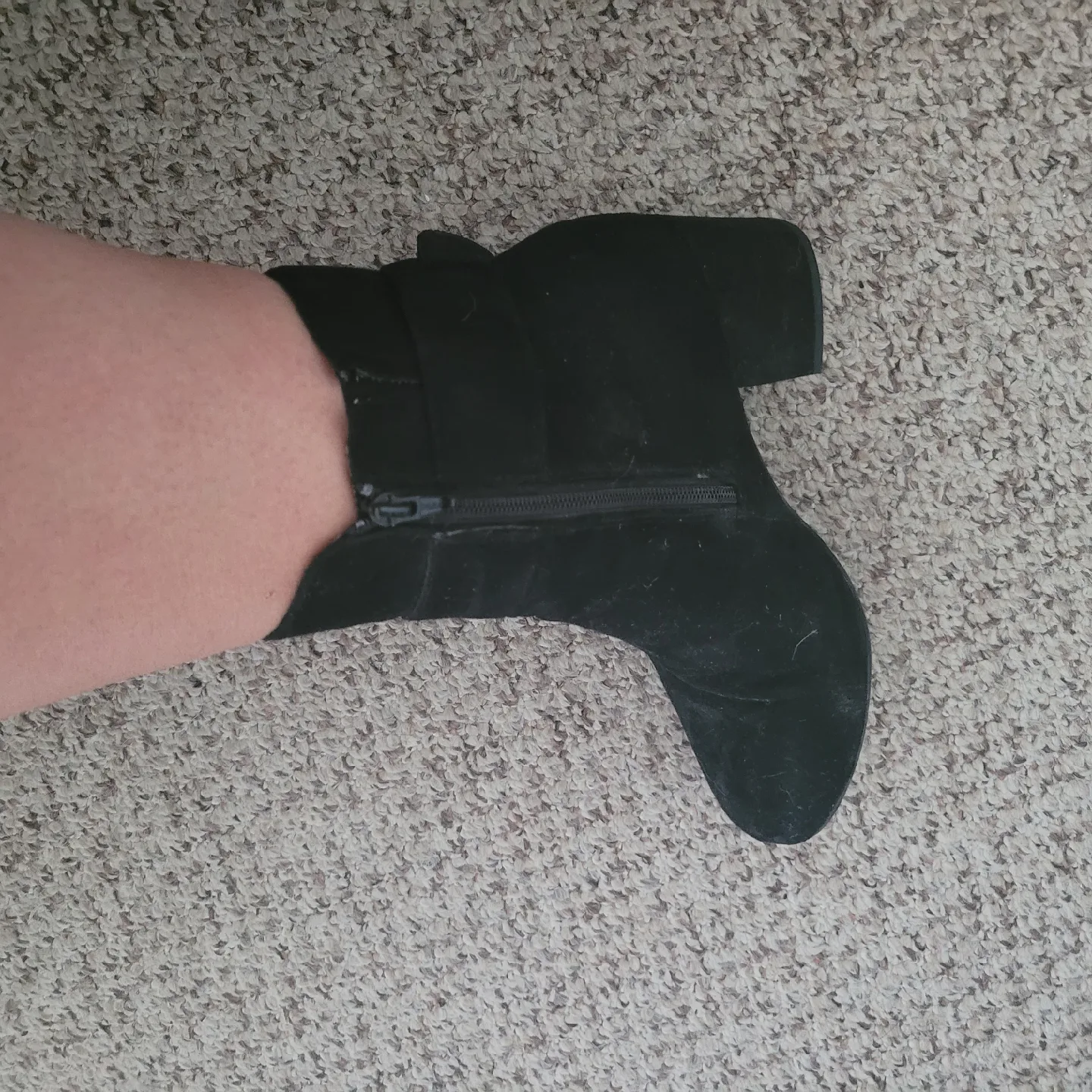 Womans faux suede ankle bootie - size 11 wide image indicator(3)