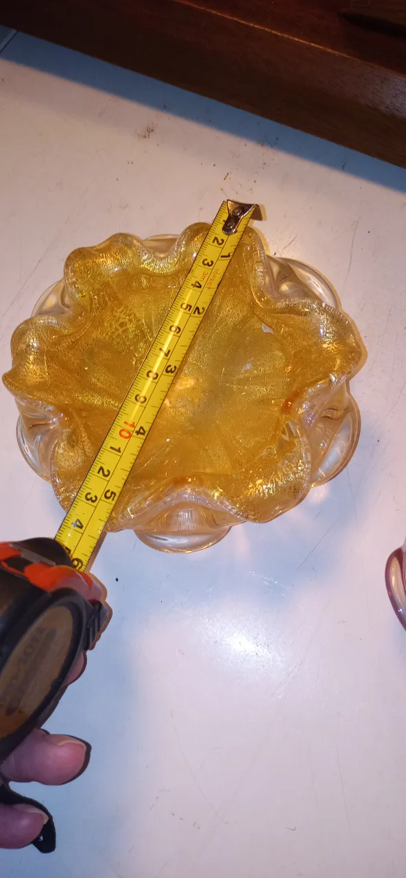 Genuine Murano Art Glass Bowls - Red & Gold image indicator(6)