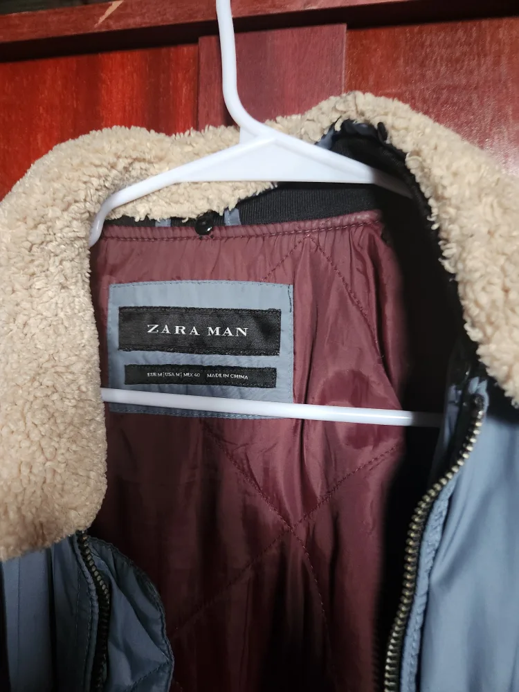 Zara Man Blue Bomber Jacket - Size M image indicator(2)