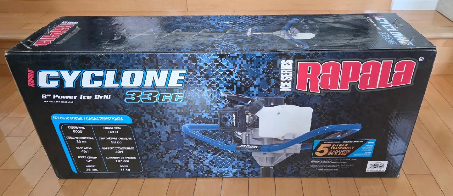 *NEW* Rapala Cyclone 33cc Auger 8" Ice Fishing Drill image indicator(2)