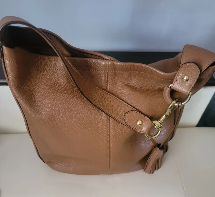 Coach Leather Hobo Bag, Brown thumbnail