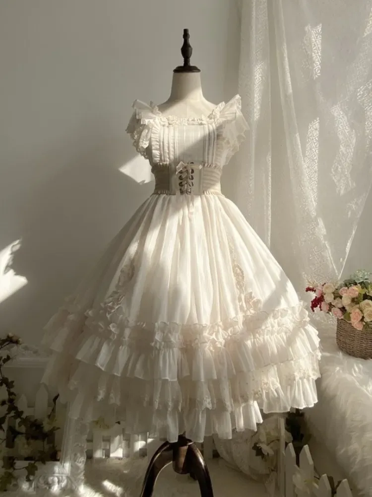 Lolita Style Dress - Size Small, Cream thumbnail