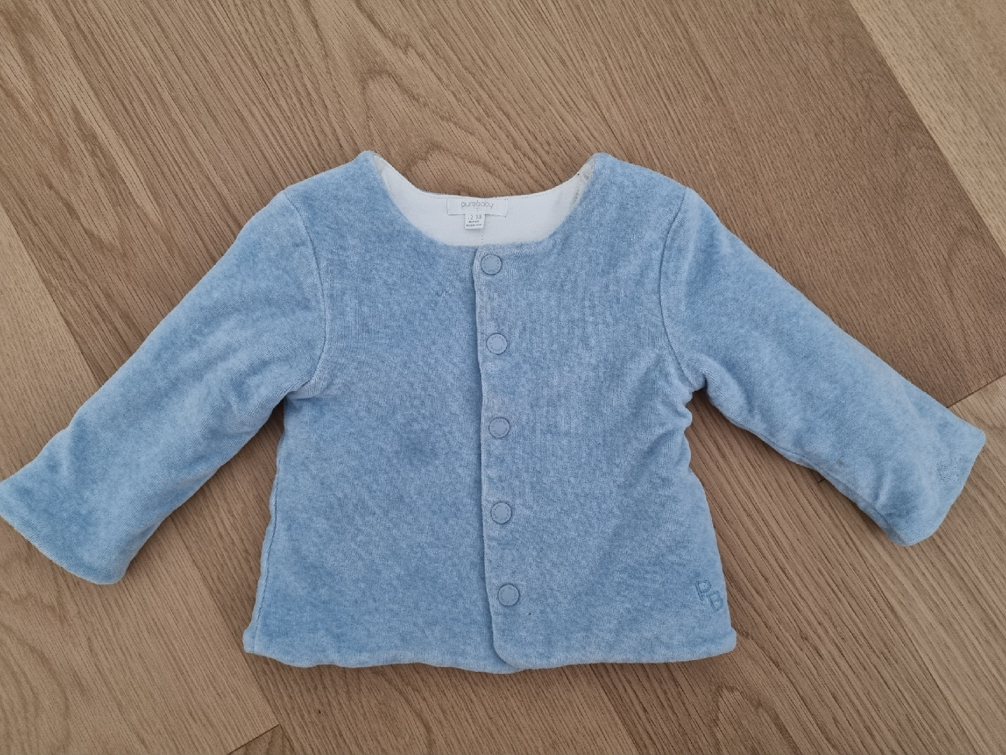 Purebaby 12-18M Blue Organic Cotton Cardigan