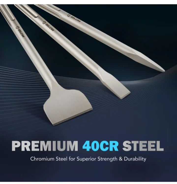 🥕  NEW!   ZELCAN SDS Max Chisel Set - 3 Piece image indicator(6)