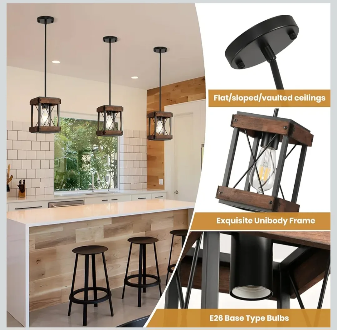 HOXIYA Farmhouse Pendant Light - 2 Pack image indicator(4)